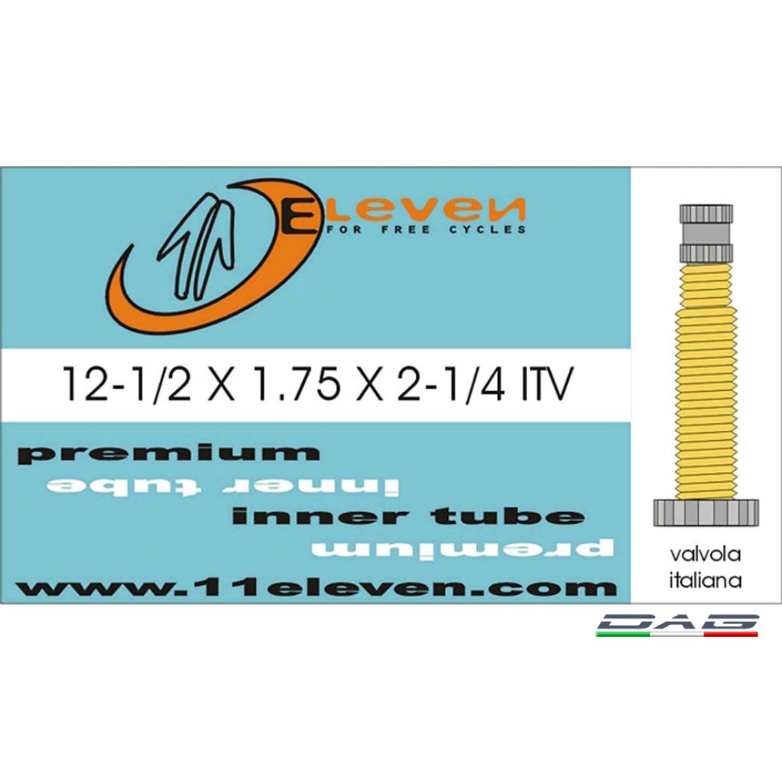 Eleven Camera d'aria 12" 1/2x1.75x2-1/4" - Valvola italia